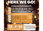 Eval Nights Starting Next Week (Oct 3-5)